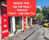 tập thể tầng 1 - NGHĨA TÂN - kinh doanh - 70m2, mặt tiền 7m - 0859990768