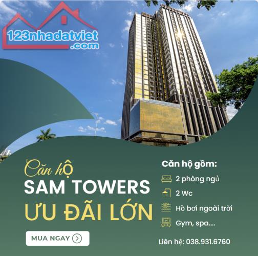 Sam Towers căn hộ mặt sông Hàn, thanh toán 30% nhận nhà cho thuê ngay 17-25Tr/tháng