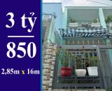 BÁN NHÀ HẺM 88 NGUYỄN VĂN QUỲ, PHÚ THUẬN, QUẬN 7. DT: 2,85 X 16M, 1 LẦU