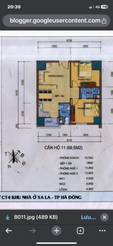 Chính chủ cần bán căn hộ chung cư tại tòa CT4B KĐT Xa La, Phường Phúc La, Hà Đông, Hà Nội - 1