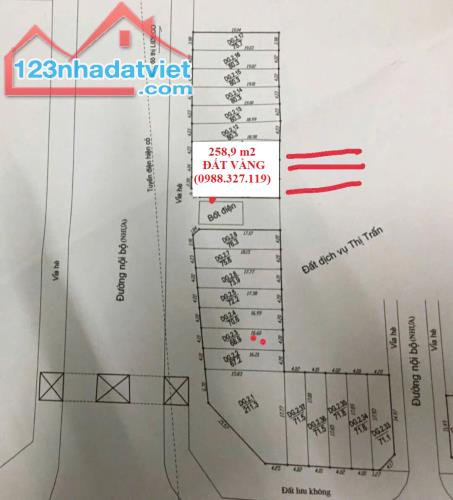 BÁN 258,9M2 TRONG KHU ĐẤT ĐẤU GIÁ HOÀI ĐỨC GIÁP QL32