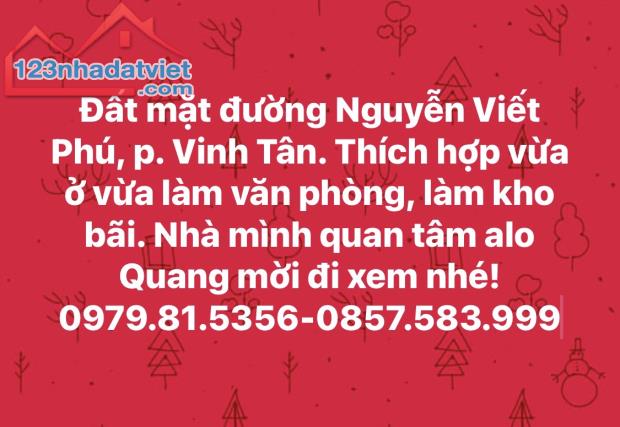 Bán đất mặt đường Nguyễn Viết Phú, phường Vinh Tân, tp. Vinh. Vị trí thích hợp vừa ở, ... - 3