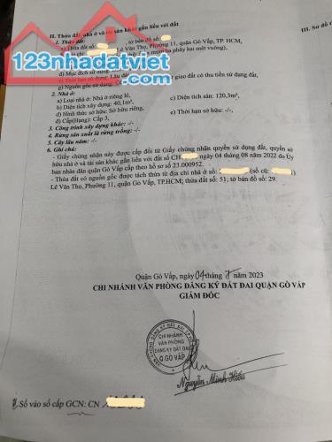 Bán nhà Lê Văn Thọ Phường 11 Quận Gò Vấp, 3T, giá chỉ 5.x tỷ - 3