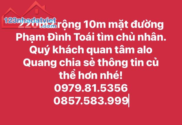 Bán lô đất trống mặt đường Phạm Đình Toái, tp. Vinh - Diện tích 220 m2 - Đất rộng 10m - 1