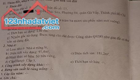 Nhà ngang 10m - Nguyễn Thái Sơn, Phường 4, Gò Vấp- ĐH Công Nghiệp Tiện xây CHDV giá 10,9tỷ - 2