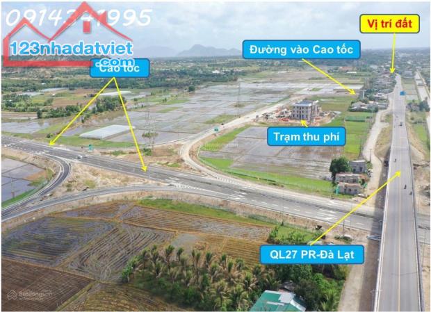 Nút giao cao tốc Cam Lâm Vĩnh Hảo. Mặt QL27A, 20x50m sân bay Thành Sơn 5km, QL1 6km - 2