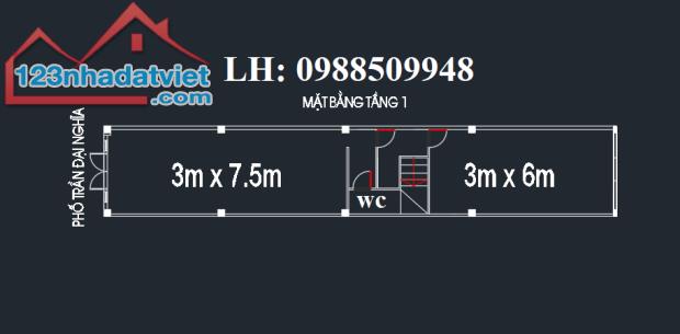 Cho thuê tầng 1 mặt phố Trần Đại Nghĩa, Ph. Bách Khoa, Q. Hai Bà Trưng, Hà Nội (50M2) - 2