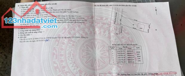 Bán gấp miếng đất có 265m2Mặt Tiền ởTân An Hội,Củ Chi, Giá sang sổ 560triệu ,sổ Hồng Rien - 1