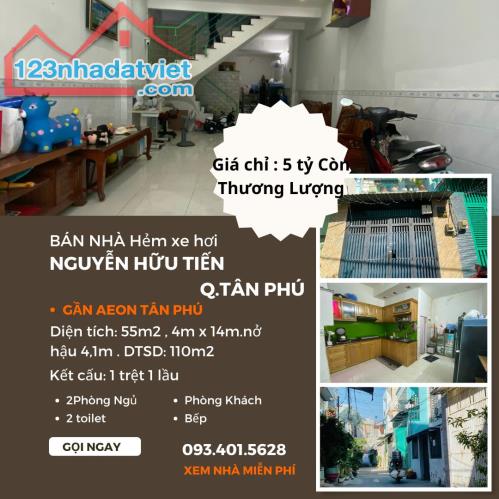 CHÍNH CHỦ bán nhà HXH Nguyễn Hữu Tiến 55m2, 1Lầu, 5tỷ