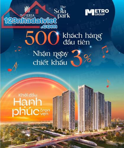 Hót hót! Căn hộ The Sola Park - Vinhome Smart City chỉ 5xtr/m2, CK thêm 3% 500 khách hàng