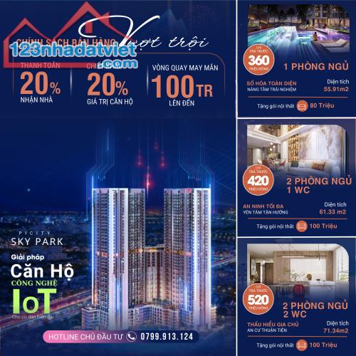 Căn hộ Picity Sky Park trục Phạm Văn Đồng chỉ 2,3 Tỷ/căn 2PN - 1