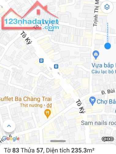 HÓC MÔN, BÁN LÔ ĐẤT TÔ KÝ, DT 12*17M THỔ CƯ 219M2 - 1