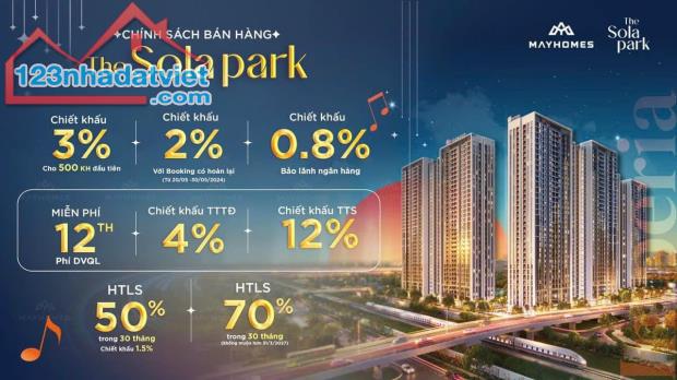 Sola Park booking đợt 1 CK 16% căn 1PN + 1 từ 2,14tỷ - 2PN từ 2,6tỷ - 3PN từ 3,7tỷ HTLS 30