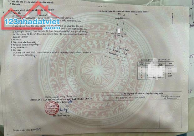 CẦN BÁN LÔ ĐẤT THỔ CƯ GẦN CHỢ PHÚ HÒA ĐÔNG , DT : 138m2 , GIÁ CHỈ 1 TỶ 090 , SỔ HỒNG RIÊNG