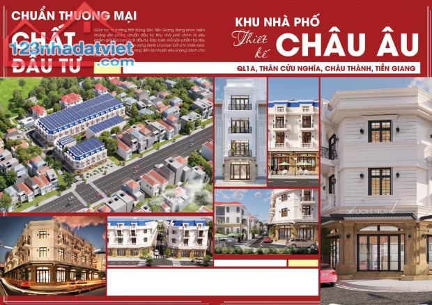 Khu nhà phố thiết kế Châu Âu 1 trệt 1 lầu  mặt tiền QL1A.Gần chợ Tân Hiệp