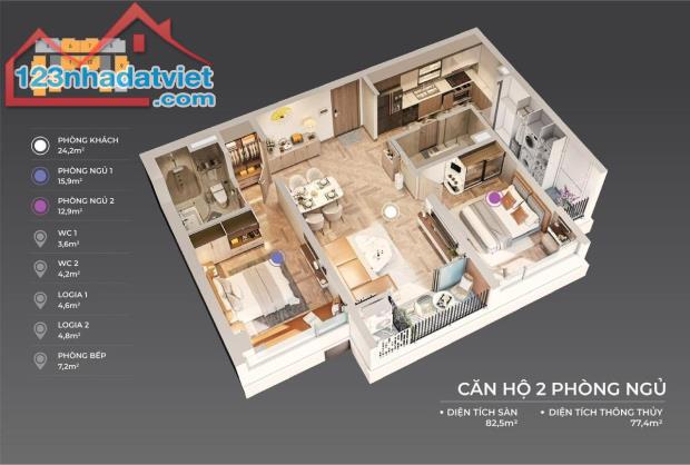 Sở Hữu Ngay Căn Hộ Cao Cấp The Sang Residence nhìn ra Biển Mỹ Khê - Căn 2 Phòng Ngủ