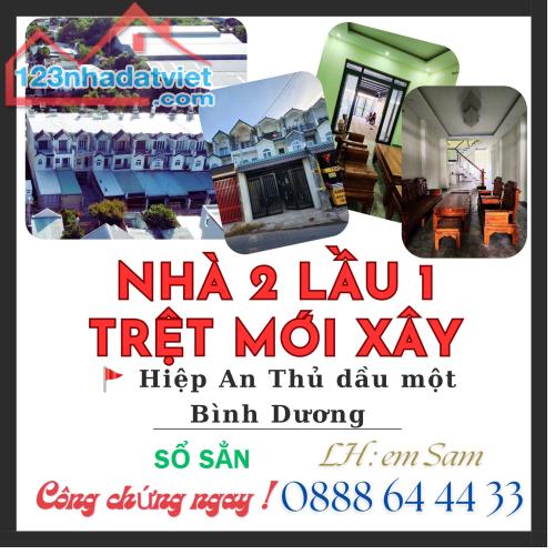 BÁN NHÀ MỚI 2 LẦU 1 TRỆT DX 095 HIỆP AN DIỆN TÍCH SÀN 176M2 KHU ĐÔNG DÂN CƯ Ở HAY KINH