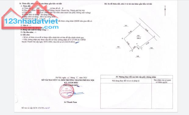 Dành cho nhà đầu tư phân lô. 256m đối diện Đấu giá Văn Quán, Đỗ Động, Thanh Oai giá đầu tư