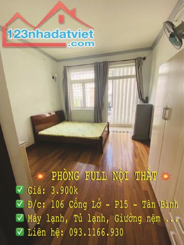 CHÍNH CHỦ CHO THUÊ CHDV FULL NỘI THẤT - TÂN BÌNH - GIẢM 500K THÁNG ĐẦU