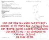 HOT HOT !CẦN BÁN MẢNH ĐẤT SIÊU ĐẸP - SIÊU RẺ - VỊ TRÍ TRUNG TÂM –TẠI Trung Châu- Đan