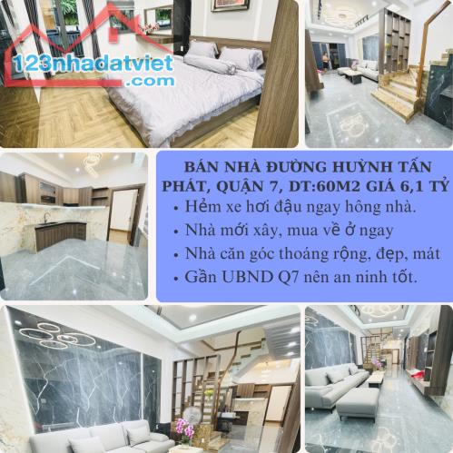 Bán nhà đường Huỳnh Tấn Phát, xe hơi đậu ngay hông nhà, gần UBND Q7, DT 60m2 giá chỉ 6tỷ