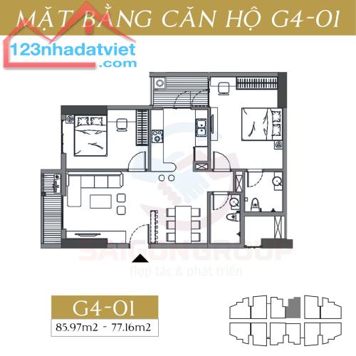 Bán căn hộ 77m2 tòa G4,G5 bc hướng TB le grand jardin sài đồng, long biên