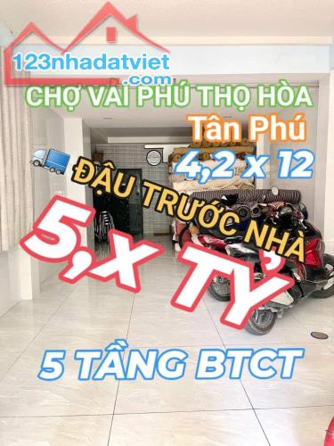 Nhà Siêu rẻ Phú Thọ Hòa - Tân Phú - 4,2 x 12, 4 tầng, nhỉnh 5 tỷ