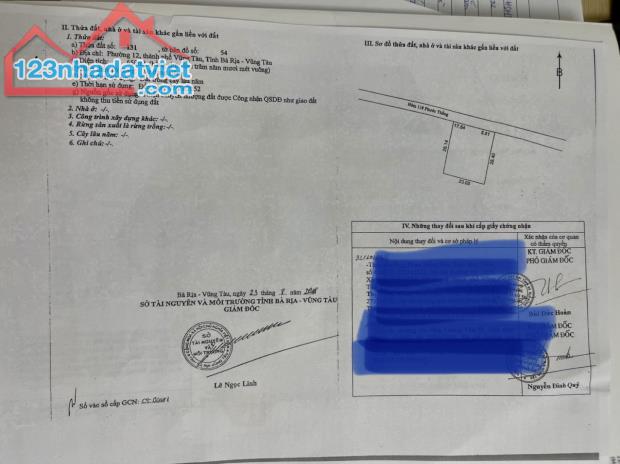 Chủ cần bán lô đất gần biển , phường 12 vũng tàu
 Khu dân cư yên tĩnh
 Cách biển 150m