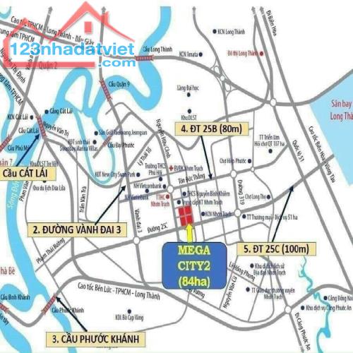 Đất ngộp cắt lỗ hơn 300 triệu tại khu đô thị Mega City 2, mặt tiền đường 25C - 3