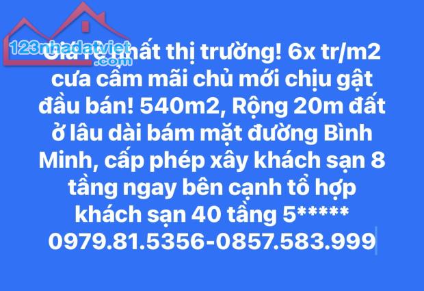 Giá rẻ nhất thị trường! 6x triệu/m2 mặt đường Bình Minh, tx. Cửa Lò