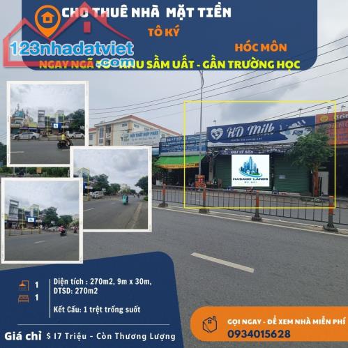 CỰC SỐC- Cho thuê nhà mặt tiền Tô Ký 270m2, 17 Triệu - NGANG 9M