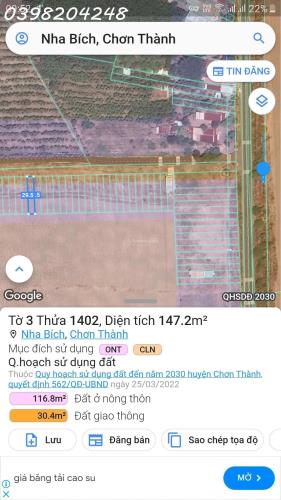 Bán đất 147m2 tại Đường Số 24, Ấp 4, Nha Bích, Chơn Thành, Bình Phước