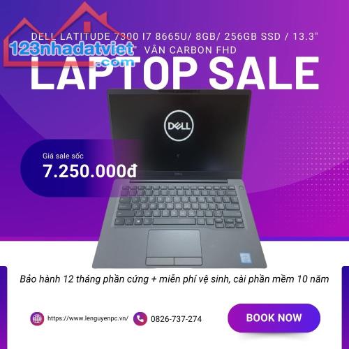 Dell Latitude 7300 i7 8665U/ 8GB/ 256GB SSD / 13.3" FHD"  vân carbon FHD (Cảm ứng )