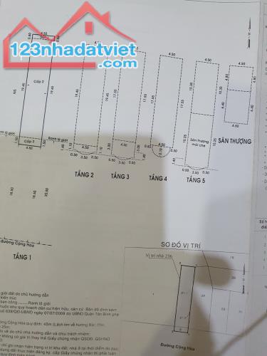 MẶT TIỀN 6 TẦNG, CỘNG HÒA, P12, TÂN BÌNH.DT;4,5X22, GIÁ:24 TỶ - 2