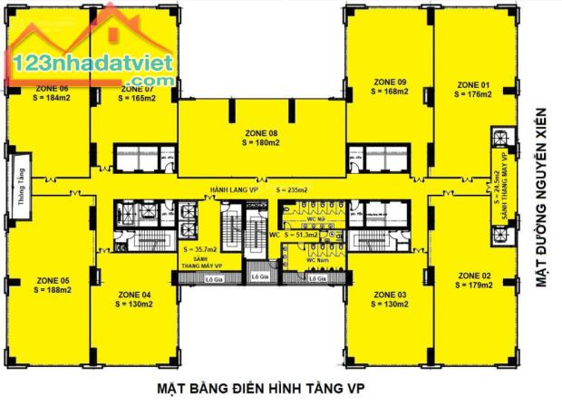 Cho thuê mặt bằng làm Bi - a diện tích 500m2 đến 1000m2 không cột tòa Housinco đường - 3