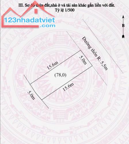 Chào bán siêu phẩm tại Hoa Động- Thuỷ Nguyên - Hải Phòng Diện tích 78m - Ngang 5m Hướng Bắ