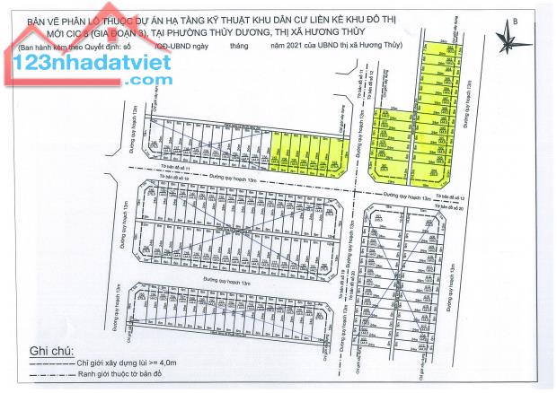 Bán đất 144m2, KQH CIC8, phường Thủy Dương, Hương Thuỷ, cạnh siêu thị Aeon Mall - 4