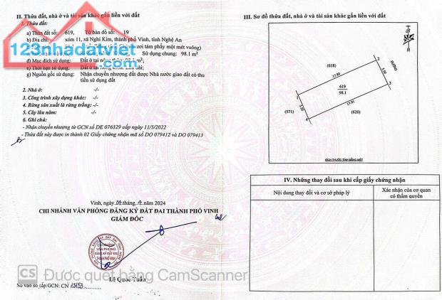 💎Còn 1 lô Lối 2 đường 36m đất ở xóm 11, Nghi Kim, Tp Vinh 98,1m2 Đông Bắc đường 12m