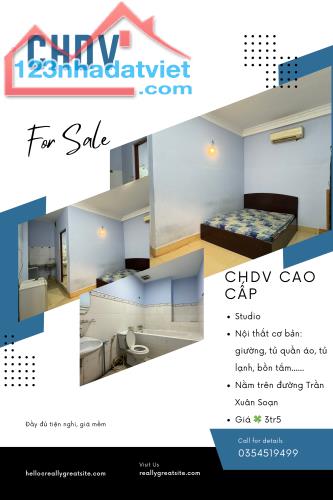 CĂN HỘ CAO CẤP NẰM TRÊN ĐƯỜNG TRẦN XUÂN SOẠN 40M2