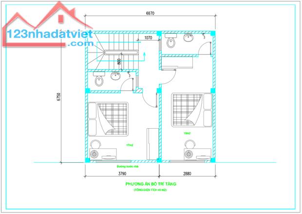 Siêu phẩm đất nền Đại Mỗ - Mặt tiền rộng - An sinh - Cách 1 nhà ra ô tô - DT45m2, MT6,67m - 2