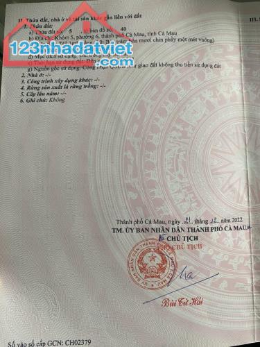 CHÍNH CHỦ BÁN NHÀ ĐẤT TẠI tại mặt tiền đường Lý Thường Kiệt Phường 6, Cà Mau, Cà Mau - 1