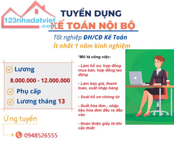 TUYỂN DỤNG KẾ TOÁN NỘI BỘ NGÀNH CƠ KHÍ, NỘI THẤT

KHU VỰC NGỌC TRỤC - ĐẠI MỖ - NAM TỪ