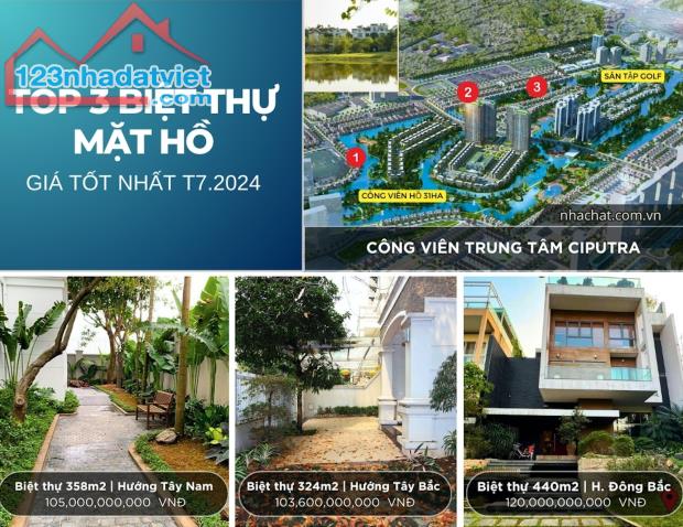 TOP 3 BIỆT THỰ MẶT HỒ CIPUTRA, GIÁ TỐT NHẤT THÁNG 7.2024