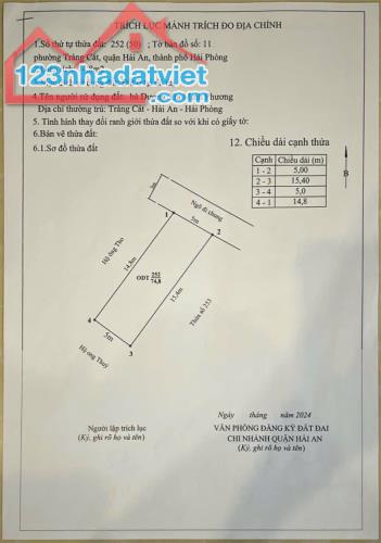 Bán lô đất ngay sau 1 nhà mặt đường Thành Tô, Tràng Cát 75m2 giá chỉ 1,52 tỷ - 1