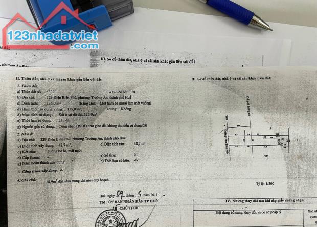 Bán đất 135m2 mặt tiền đường Điện Biên Phủ, phường Trường An, TP Huế, cạnh nhà hàng Nam Gi - 4