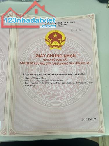 CHÍNH CHỦ CẦN BÁN NHANH LÔ ĐẤT VỊ TRÍ ĐẮC ĐỊA tại TP Vĩnh Long, tỉnh Vĩnh Long - 1