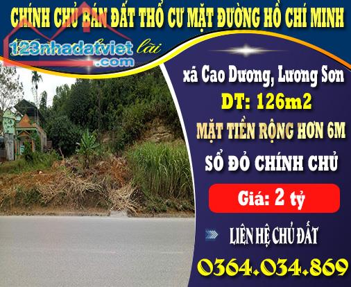 Chính chủ cần bán mảnh đất thổ cư mặt đường Hồ Chí Minh