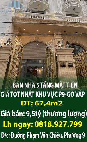 BÁN NHÀ 5 TẦNG MẶT TIỀN GIÁ TỐT NHẤT KHU VỰC P9-GÒ VẤP