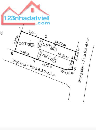 Bán đất Lâm Động, Thủy Nguyên, HP 60m2, mặt tiền 4,2m, nở hậu, 2,2ty, Kd tốt  Tp01