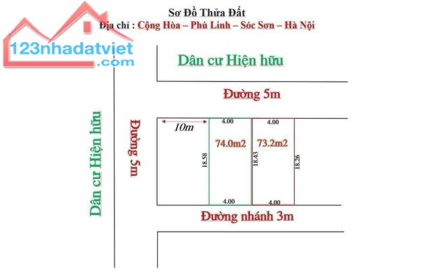 CẦN BÁN RA LÔ ĐẤT DT 74 M TẠI CỘNG HÒA PHÙ LINH  VỊ CHÍ ĐẤT NẰM TRONG LÕI DỰ ÁN - 2